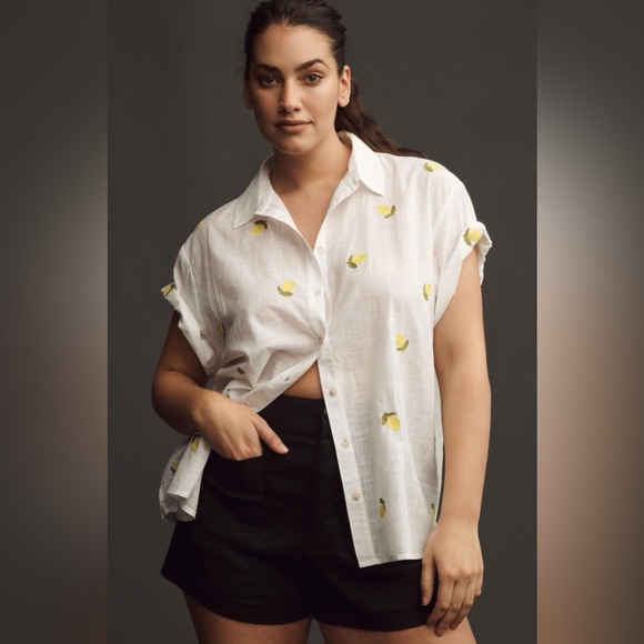 Maeve Anthropologie Embroidered Lemon Blouse size S - Picture 2 of 9